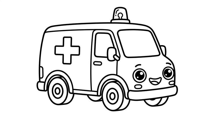 Ambulance line art