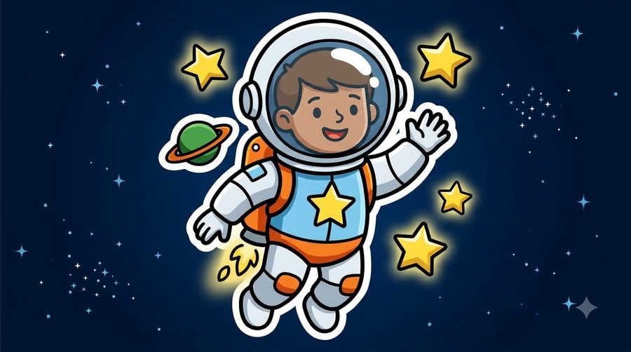 Astro Kid coloured