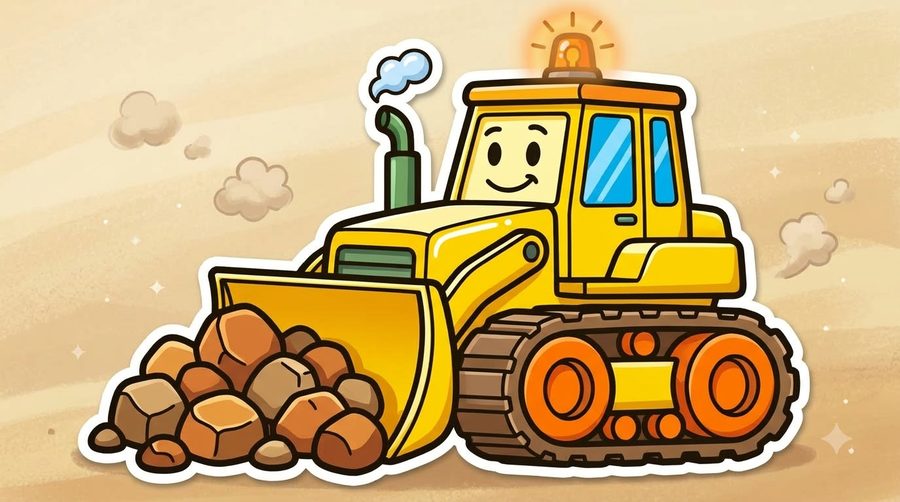 Bulldozer coloured