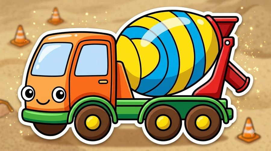 Cement Mixer coloured
