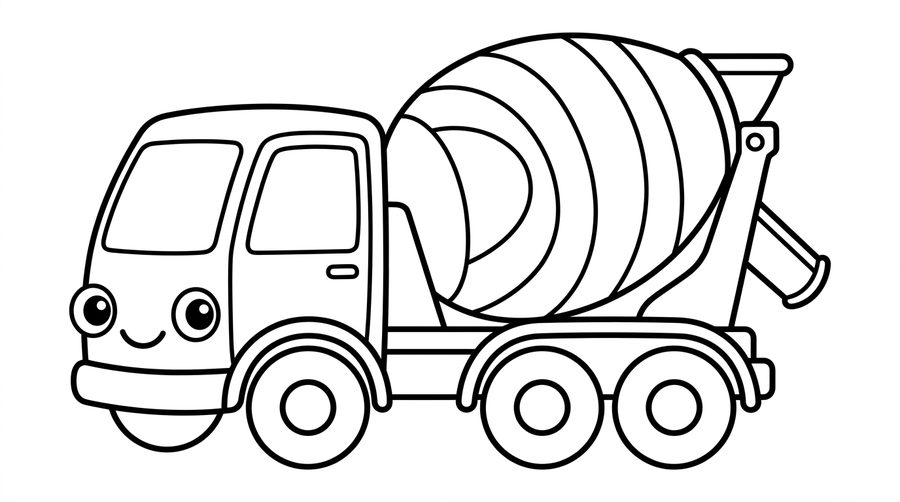 Cement Mixer line art