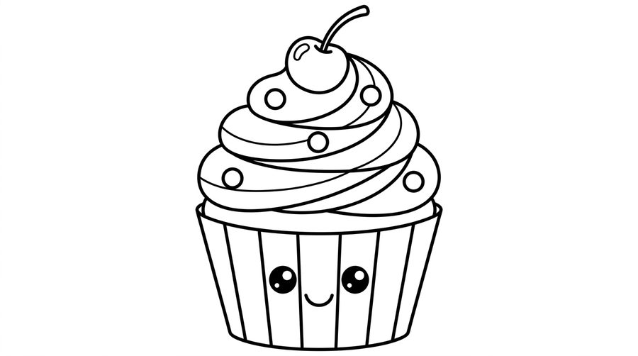 Cupcake line art