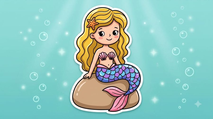 Mermaid coloured