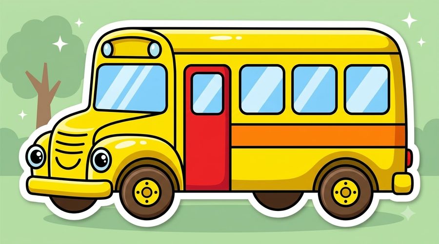 School Bus coloured