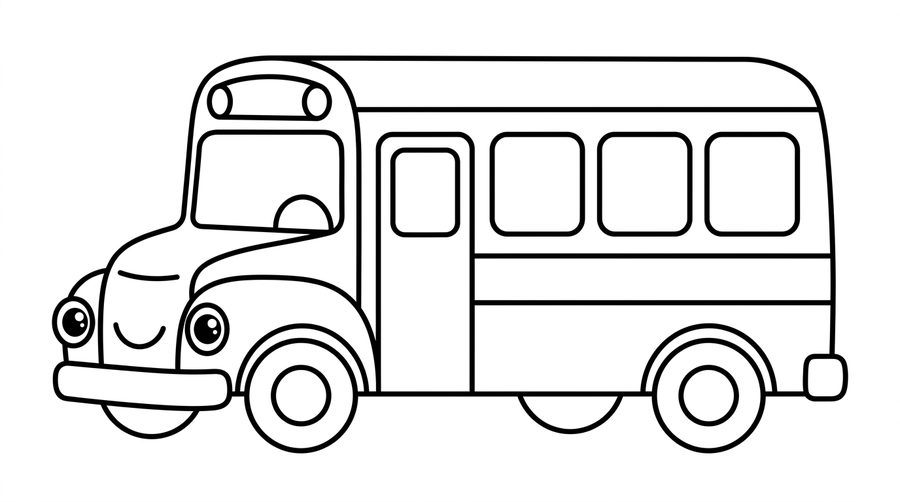 School Bus line art