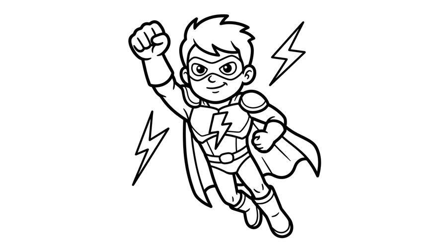 Super Hero line art