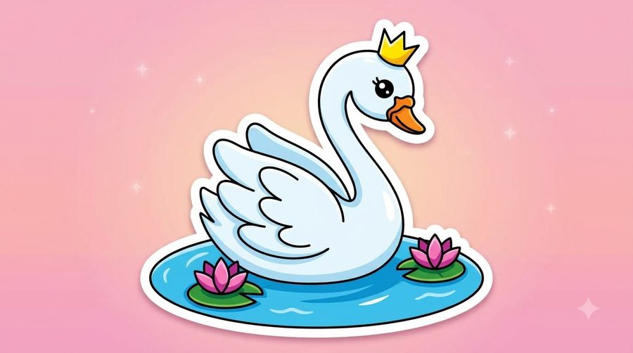 Baby Swan coloured